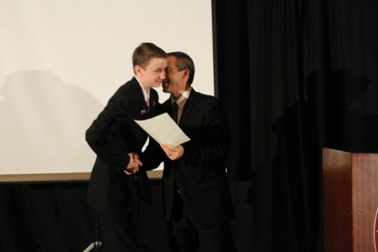 Freshman of the Year Marshall Yaklin receives the "Rookie of the Year" award