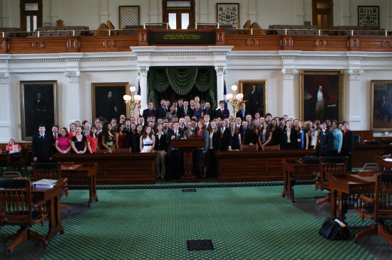 Patriot Academy students on the Texas Senate Floor