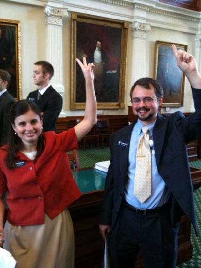 Hannah and Jonathon voting on the House Floor