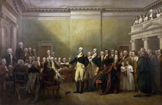 Washington resigning his commission